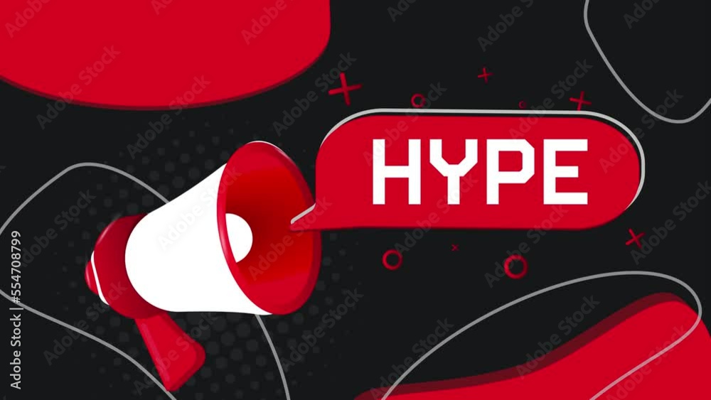Poster hype banner. megaphone with speech bubble in flat style. 4k video animation