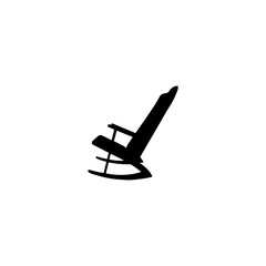 Rocking chair icon. Simple style furniture shop rocking chair big sale poster background symbol. Rocking chair brand logo design element. Rocking chair t-shirt printing. vector for sticker.
