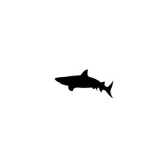 Fototapeta premium Shark icon. Simple style sea travel agency poster background symbol. Shark brand logo design element. Shark t-shirt printing. vector for sticker.