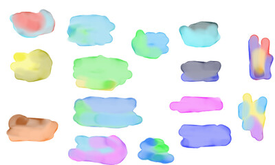 set of watercolor hand drawn elements