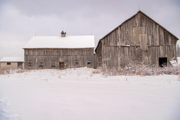 barn in winter