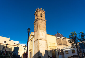Fototapeta na wymiar Exterior view from San Roque church, in Oliva (Valencia, Spain).