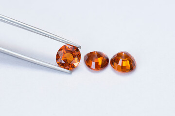 Genuine natural mined mandarin orange bright deep saturated color spessartine garnet gemstones...