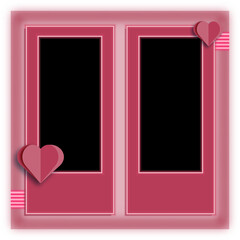 Valentine's Day 2023 Social Media Square Photo Frame Pantone colors: 18-1750 Viva Magenta to insert your photos