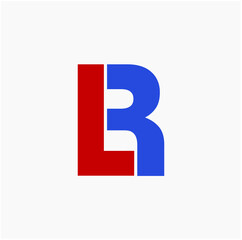 LR company name initial letters icon. LR monogram.