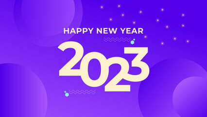 Obraz na płótnie Canvas 2023 HAPPY NEW YEAR BACKGROUND DESIGN VECTOR TEMPLATE. GRADIENT COLOR. GOOD FOR GREETING CARD, POSTER, BANNER, MODERN WEBSITE, WALLPAPER, COVER DESIGN 