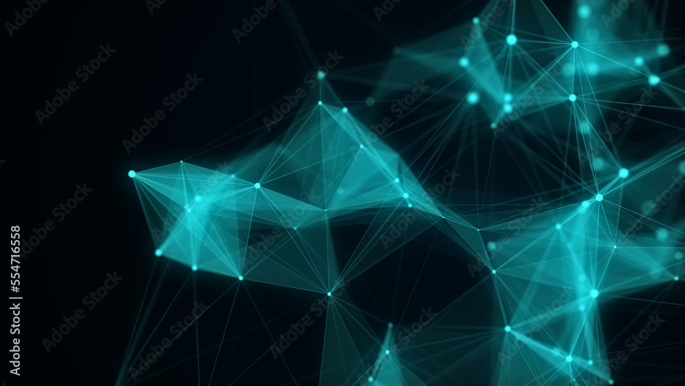 Aufkleber Blue network connection structure. Science background. Abstract digital background. Big data visualization. 3d rendering.