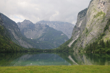Naklejka na ściany i meble Obersee lake near Konigsee, Bavaria, Germany 
