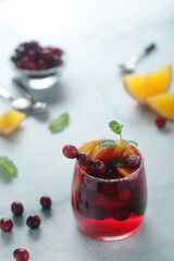 Winter cranberry and orange drink	