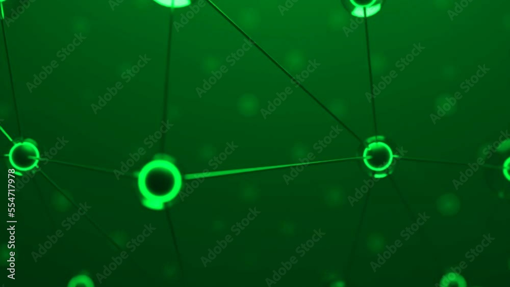 Poster digital lines and dots connections moving in abstract space. design. network grid structure.