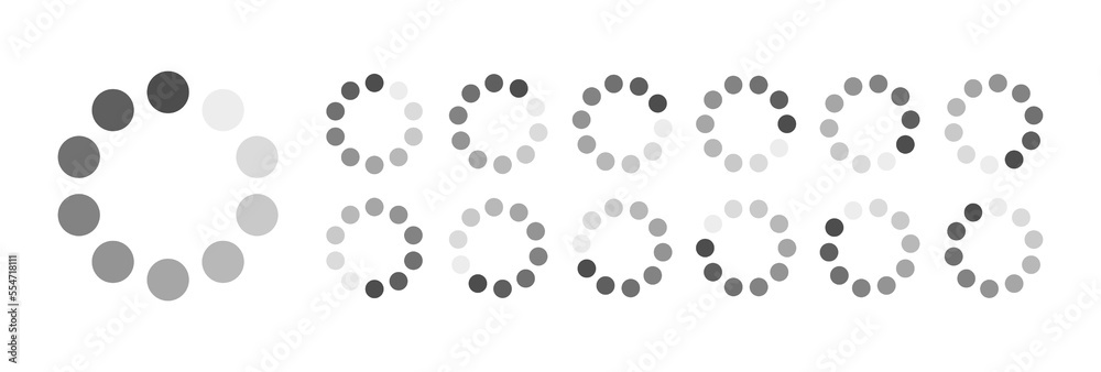 Fototapete circular loading buffering icons vector video ready for animation gif all keyframes frames bufring c