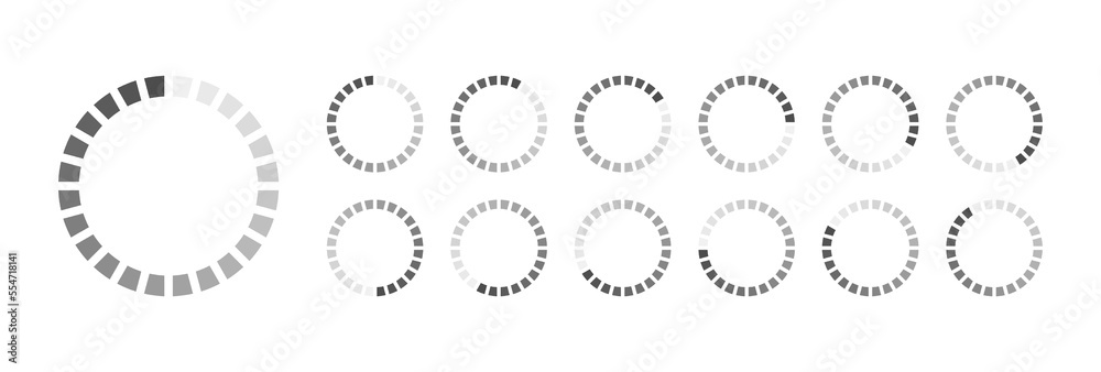 Fototapete circular loading buffering icons vector video ready for animation gif all keyframes frames bufring c