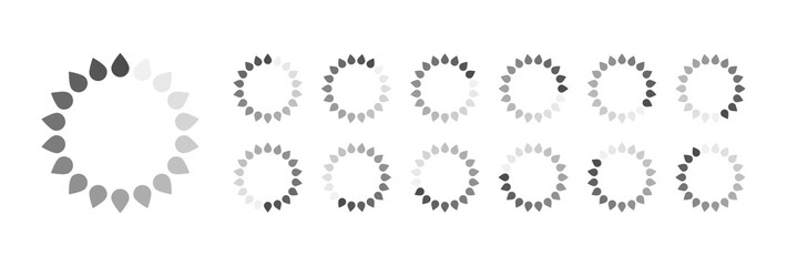 Circular Loading Buffering Icons Vector Video Ready for Animation Gif All Keyframes Frames Bufring Circle Waiting for Connection Buffer Preloader Download Symbol Easy Replace Color