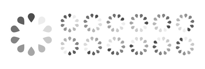 Circular Loading Buffering Icons Vector Video Ready for Animation Gif All Keyframes Frames Bufring Circle Waiting for Connection Buffer Preloader Download Symbol Easy Replace Color