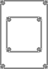 Geometric black square and rectangular A3 frames. Celtic style. 