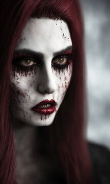 Female vampire, AI Generated