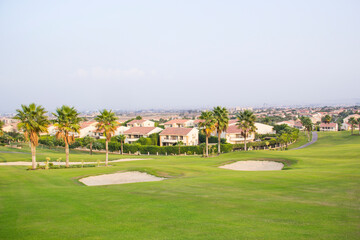 Fototapeta premium Beautiful view of the green lawn in Sheikh Zayed, Egypt