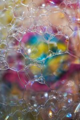 soap bubbles with colorful abstract background