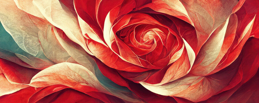 Beautiful abstract red floral design (Generative AI)