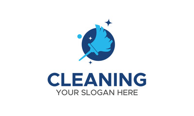 Modern home cleaning services logo, Cleaning bursh logo
