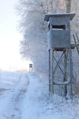 Jägeraufsitz im Winter