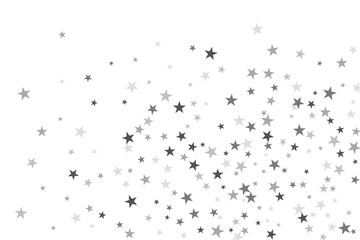 Star confetti. Silver casual confetti background. Bright design pattern.