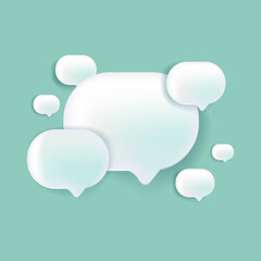 Speech Bubbles Set With Mint Background
