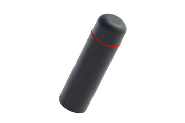 Modern thermo bottle isolated on white background. 3d rendering