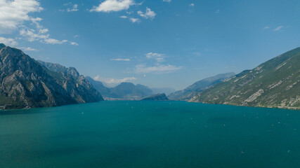 View North up Lake Garda from Malcesine, Navene, Lake Garda, Italy
