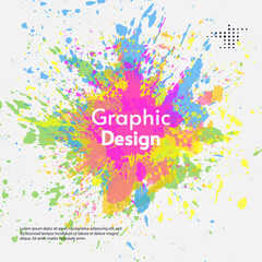 Vector illustration. Paint splash. Colourful illustration. Design for logo, poster, banner, background.