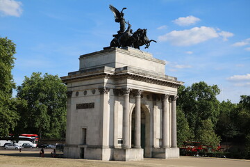 Fototapeta na wymiar Wellington Arch in London, England Great Britain