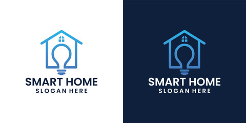 home with light bulb logo design inspirations
