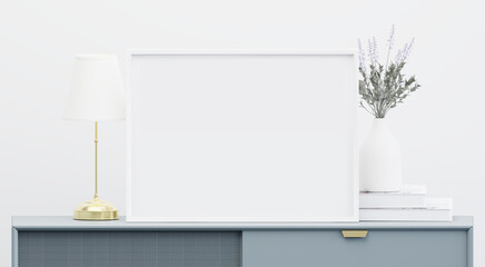 Horizontal frame minimal modern design for mockup. A4, A3 format.