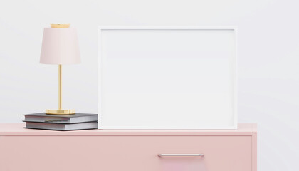 Horizontal frame minimal modern design for mockup. A4, A3 format.