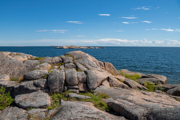 Fototapeta na wymiar View of the sea and coast, Jussaro island, Tammisaari, Finland