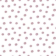 Dark pink round shapeless strokes seamless pattern, trendy minimalist concept, simple repeat ornament digital illustration