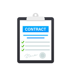 Signing the contract. Contract agreements, memorandum of understanding, signature and document seals concept for web banners, websites, infographics. Vector illustration