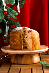 panettone in a traditional Christmas interior
