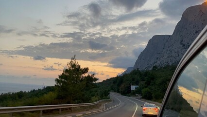 Fototapeta premium sunset in the mountains