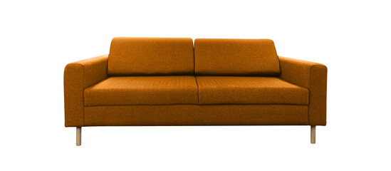 furniture orange color sofa bed multi function with isolated on a transparent background
