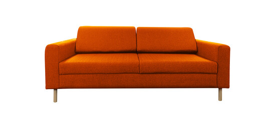 furniture orange color sofa bed multi function with isolated on a transparent background