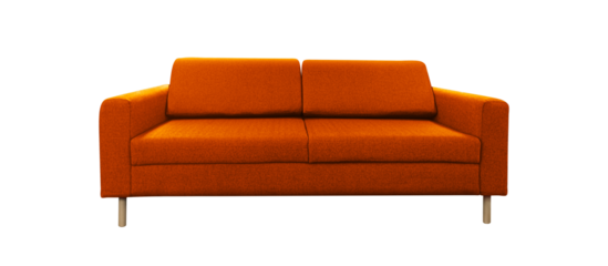 furniture orange color sofa bed multi function with isolated on a transparent background