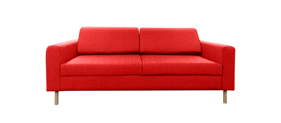 furniture red color sofa bed multi function with isolated on a transparent background