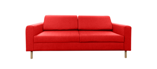 furniture red color sofa bed multi function with isolated on a transparent background