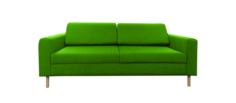 furniture green color sofa bed multi function with isolated on a transparent background