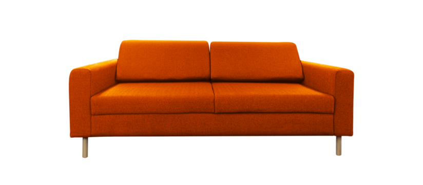 furniture orange color sofa bed multi function with isolated on a transparent background