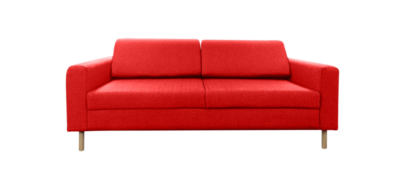 furniture red color sofa bed multi function with isolated on a transparent background