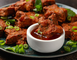 Thai Fish Cake Stars with chili deep and lime. Party food