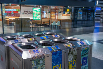 Bins for waste separation