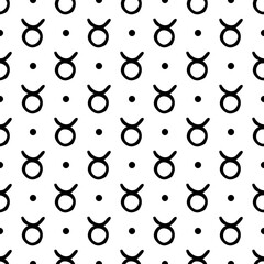 Vector seamless pattern with Taurus, zodiac sign. Simple design for wrappings, textile, wallpaper and backgrounds.